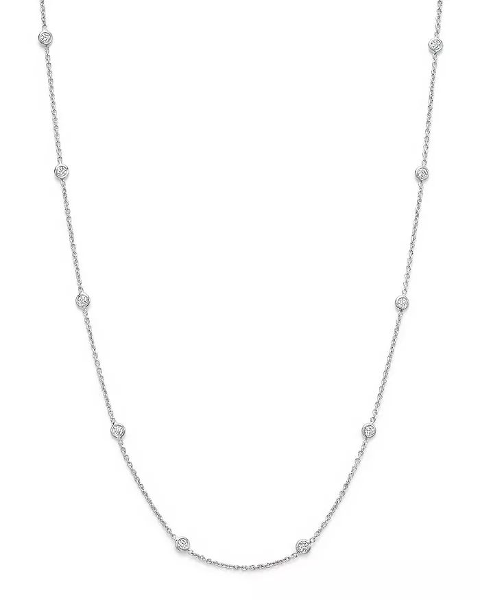 Roberto Coin 18K White Gold Diamond Station Necklace, 16" Jewelry & Accessories - Bloomingdale's | Bloomingdale's (US)