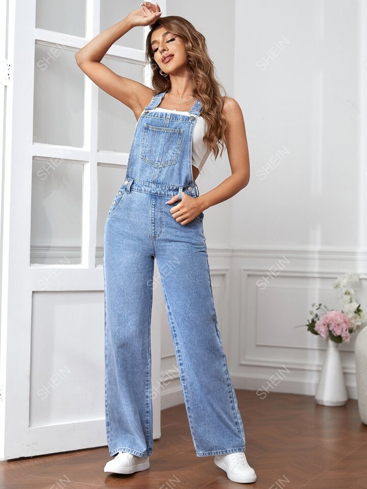 SHEIN EZwear Women's Leisure Patch Detail Wide-Legged Cropped Pants | SHEIN