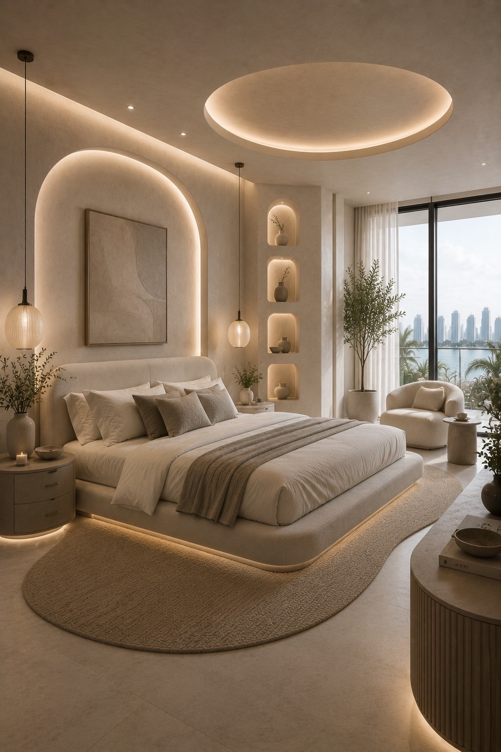 Create a peaceful luxury bedroom with organic modern design, soft neutral tones, ambient LED lighting, curved architectural details, and layered textures. This elegant retreat combines minimalist styling with cozy comfort, creating a timeless hotel-inspired bedroom you’ll never want to leave.

#bedroomdesign #luxurybedroom #organicmodern #modernbedroom #interiordesign #bedroomdecor #homedecor #luxuryinteriors #neutraldecor #warmminimalism #hotelstyle #cozybedroom #modernhome #designerhome #interiorinspiration #ltkhome #amazonhome #bedroominspo #luxurylifestyle #bedroomideas