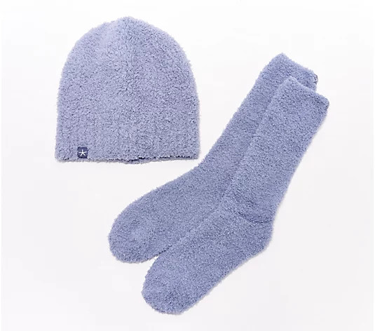 Barefoot Dreams CozyChic Beanie And Sock Gift Set - QVC.com | QVC