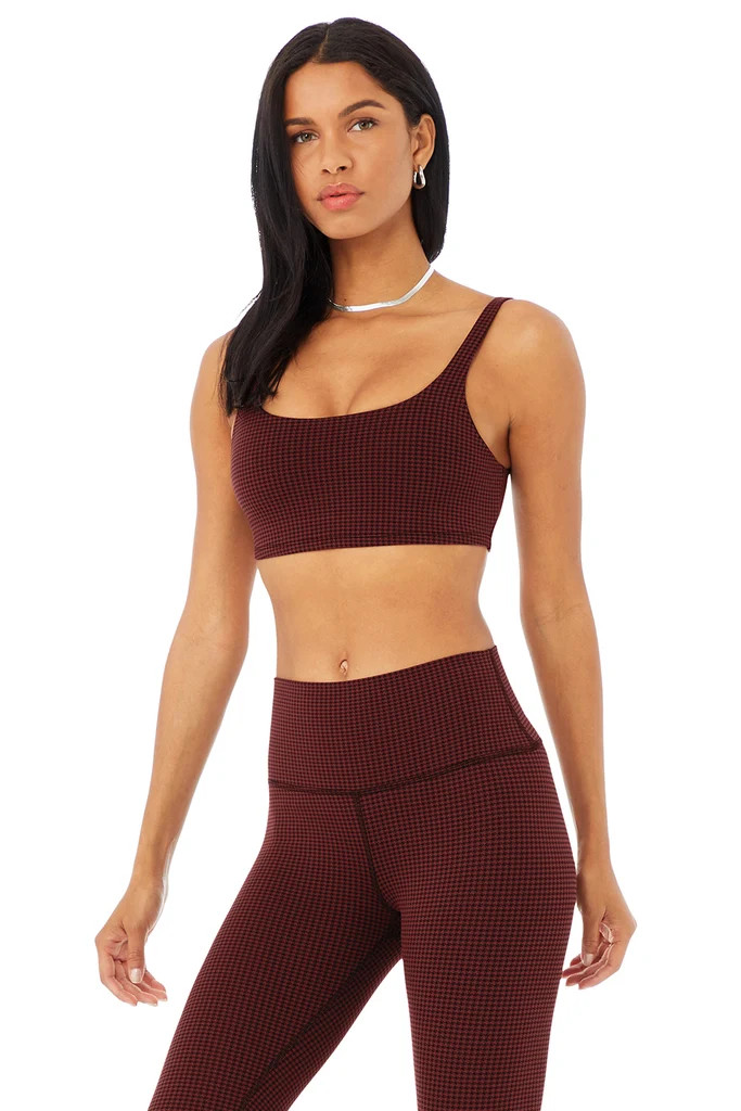 Micro Houndstooth Bra | Alo Yoga