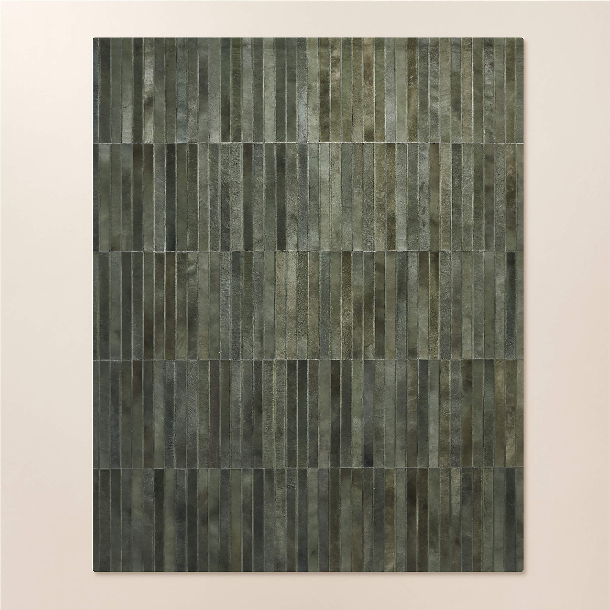 Camilia Patchwork Dark Green Hide Area Rug 8'x10' + Reviews | CB2 | CB2