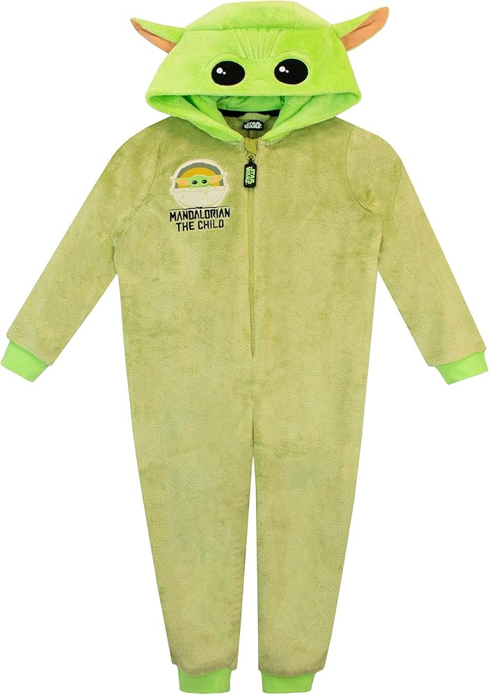 STAR WARS Boys' The Mandalorian Grogu Fleece Onesie Nightwear For Kids | Amazon (US)