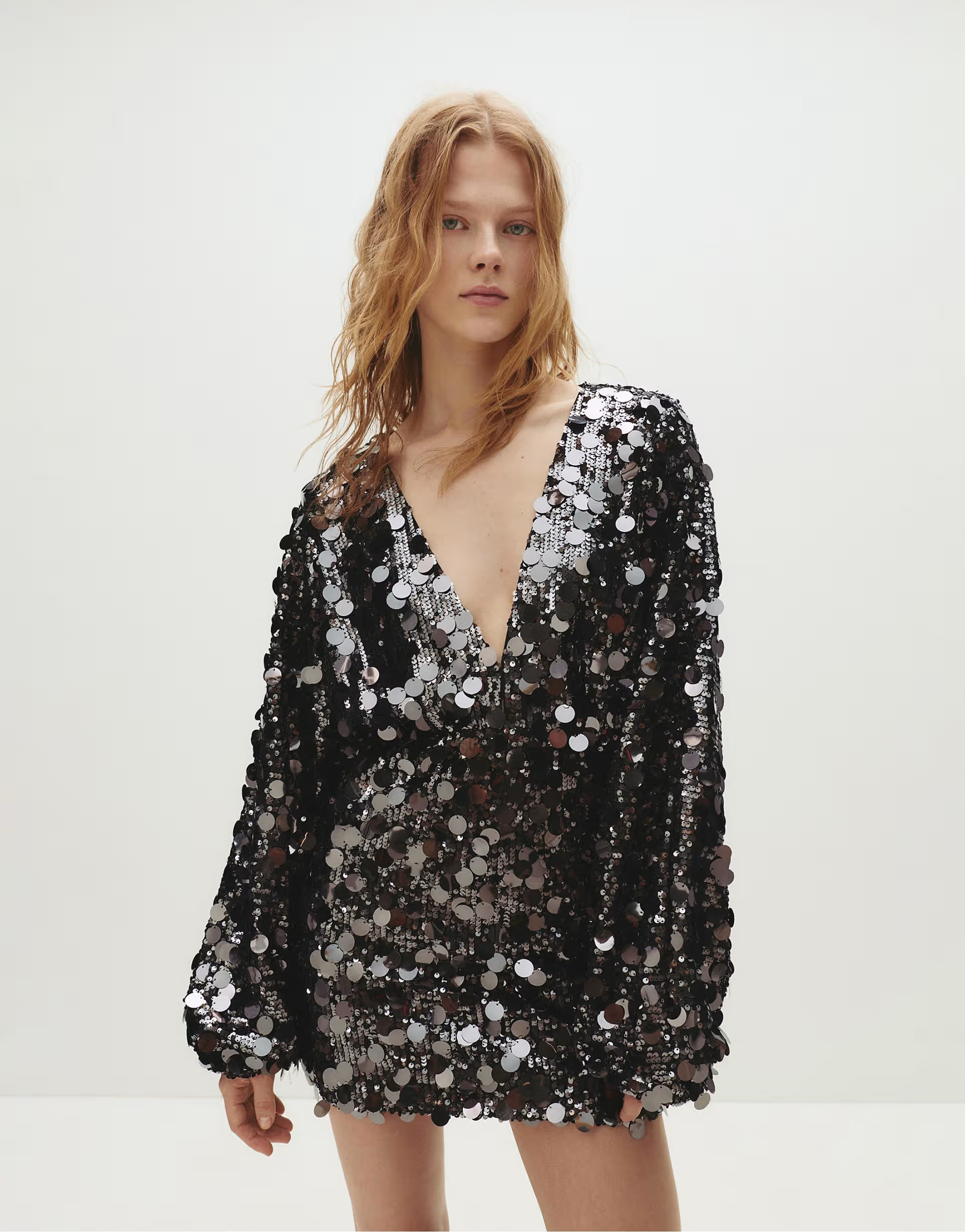 Pull&Bear Short sequin dress in grey | ASOS (Global)