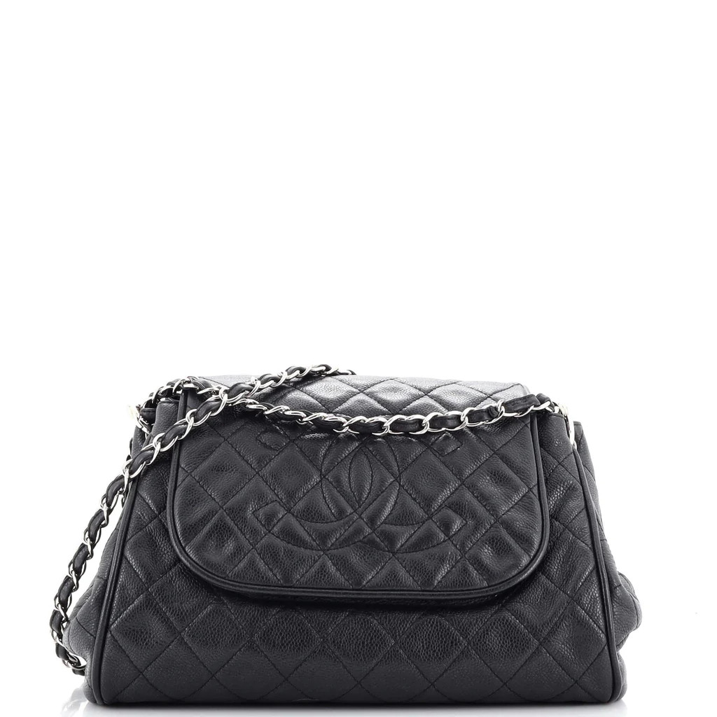 Timeless Accordion Flap Bag Quilted Caviar | Rebag