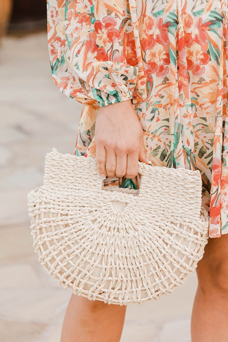 Era Of Love Ivory Half Circle Purse | The Pink Lily Boutique