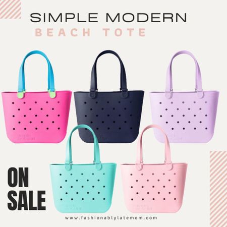 The best beach bag don’t miss out in this sale! 
Fashionablylatemom 
Simple Modern Beach Bag Rubber Tote | Waterproof Extra-Large Tote Bag with Zipper Pocket for Beach, Pool Boat, Groceries, Sports | Getaway Bag Collection | Malibu
Dimensions: 19"L x 11.25"W x 13.5" H
Made of EVA Material: Lightweight, Waterproof & Easy to Clean
Included: Detachable water-resistant zipper pocket to hold phones or small items
Sturdy: Tip-proof and treaded non-slip bottom
Limited Lifetime Warranty & Pat/Pat Pend

#LTKswim #LTKtravel #LTKsalealert