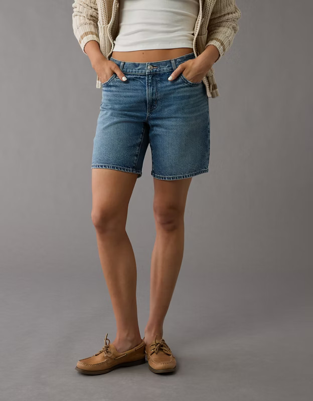 AE 8" Strigid Perfect Denim Bermuda Short | American Eagle Outfitters (US & CA)