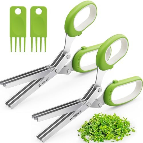 Updated Herb Scissors Set Doesn't Get Stuck Easily Herb, Herb Scissors With 3 Blades Cleaning Com... | Amazon (US)