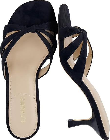 CUSHIONAIRE Malta Strappy Kitten Heels for Women, Dressy Open Toe Low Heel Sandals with Memory Fo... | Amazon (US)