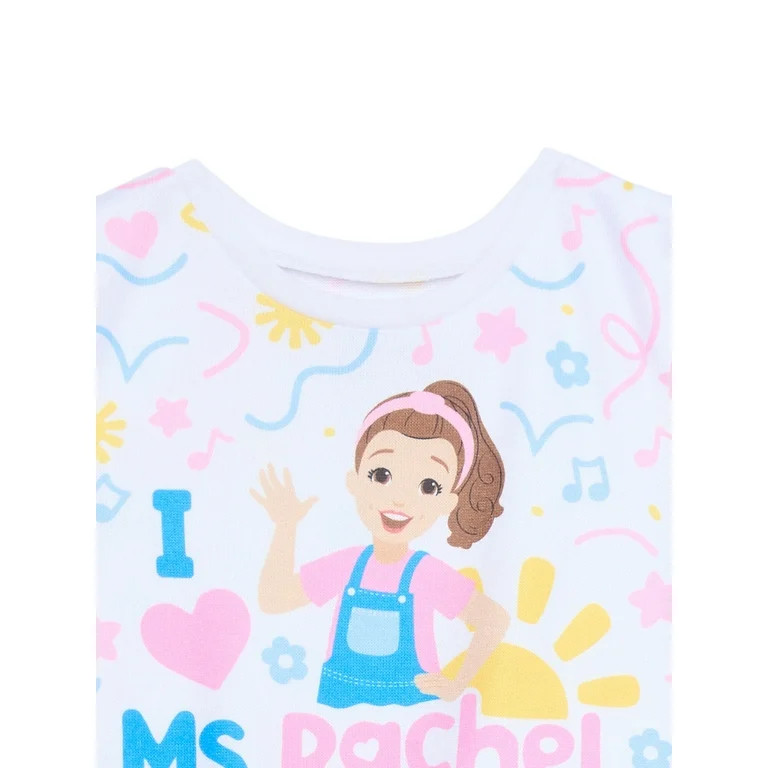 Toddler Girls Ms Rachel Short Sleeve Snug Fit Pajama Set, 2-piece, Sizes 12M-5T | Walmart (US)