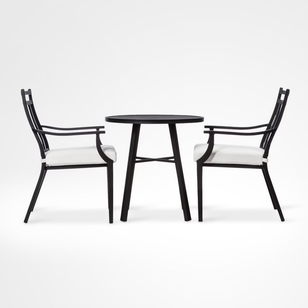 Fairmont 3pc Steel Patio Bistro Set Linen - Threshold | Target