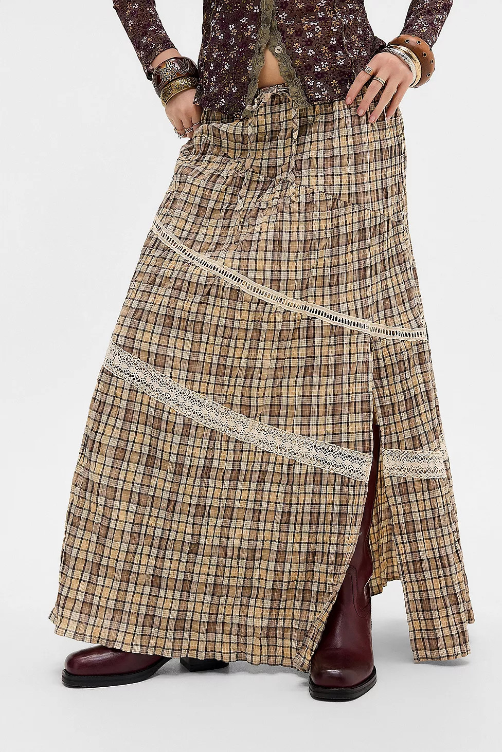 Daisy Street Mid Rise Asymmetric Tiered Skirt | Urban Outfitters UK