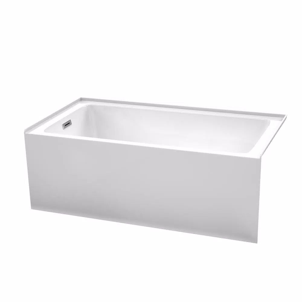 Grayley 60 in. L x 32 in. W Acrylic Left Hand Drain Rectangular Alcove Bathtub in White with Chro... | The Home Depot