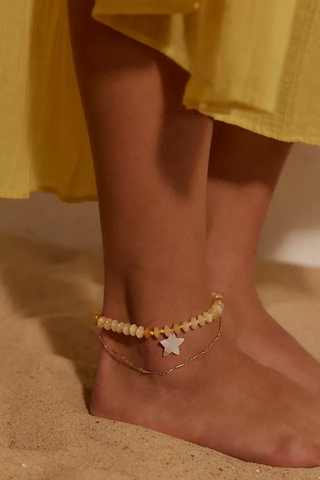 Ariana Ost Iridessa Semiprecious Stone Anklet | Free People (Global - UK&FR Excluded)