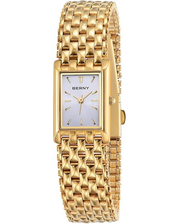 BERNY Gold Watches for Women Updated Ladies Quartz Wrist Watches Stainless Steel Band Womens Smal... | Amazon (US)