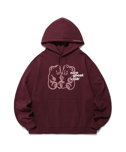 [Non-fleece] Gummi Bear & Logo Hoodie_Red (NG2ESUM400A) | Musinsa Global