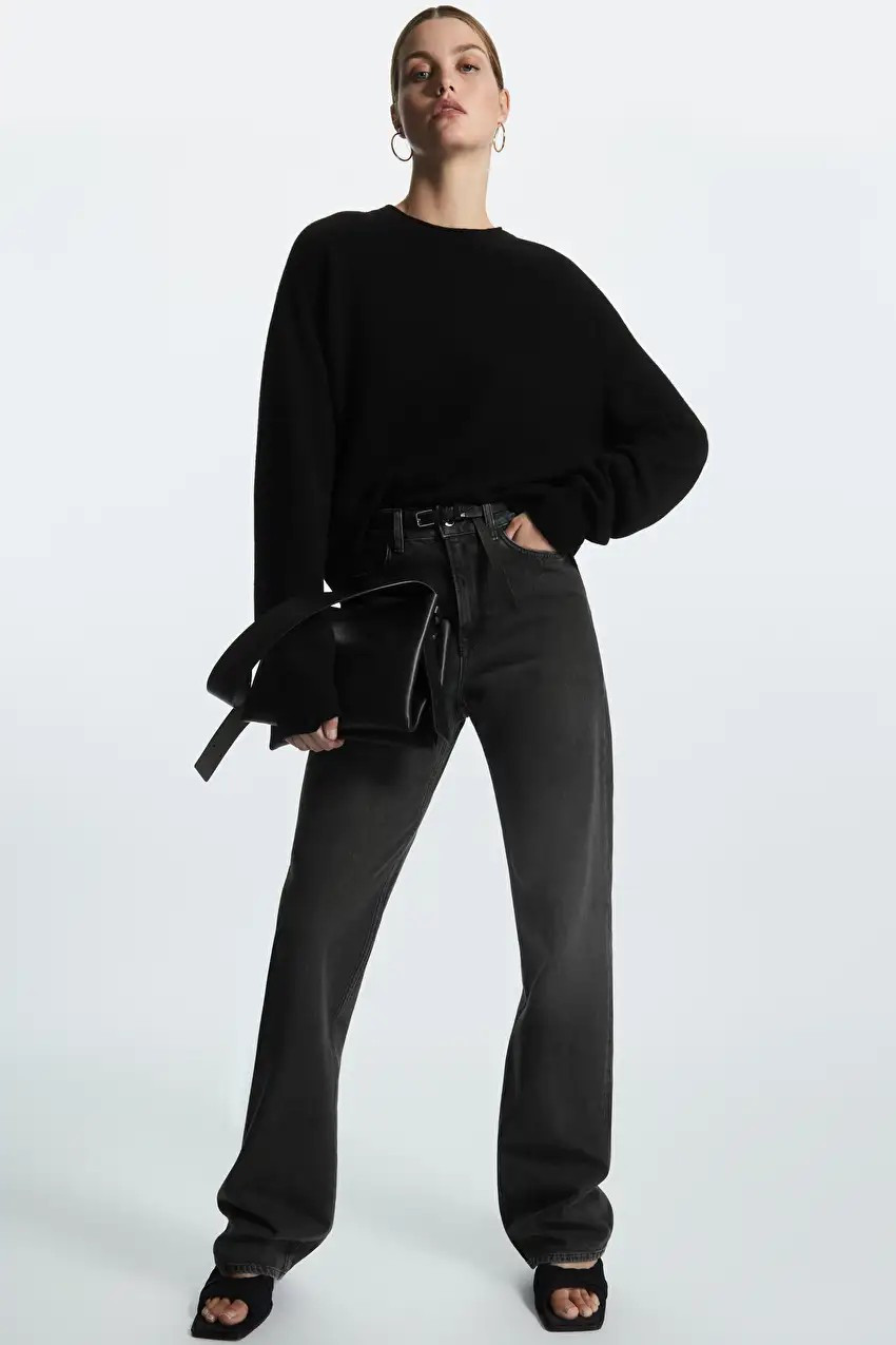 RELAXED-FIT PURE CASHMERE TOP - BLACK - COS | COS (EU)