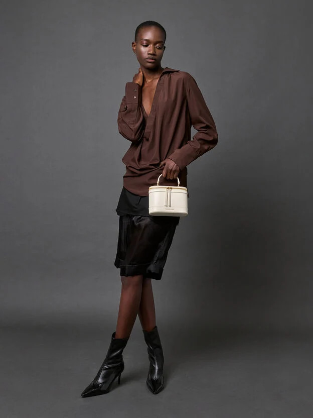 Cream Enola Top Handle Vanity Bag | CHARLES & KEITH | Charles & Keith US