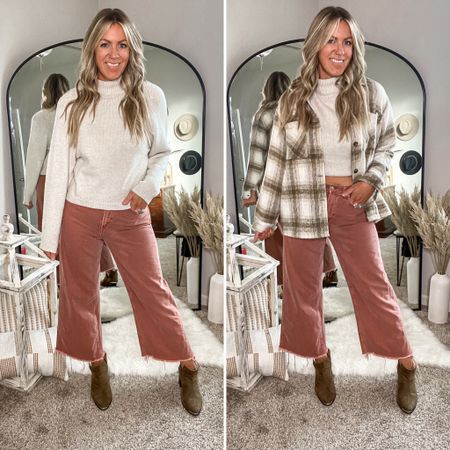 Sweater - 50% off! Sized down (small tall) available in lengths and more colors
Jacket - sized up (xl) on sale for $17!
Jeans - 50% off! Code: GFCHILL tts (30 regular) cut to make cropped
Boots - tts (11) 4 colors, available up to size 12

#LTKstyletip #LTKcurves #LTKsalealert