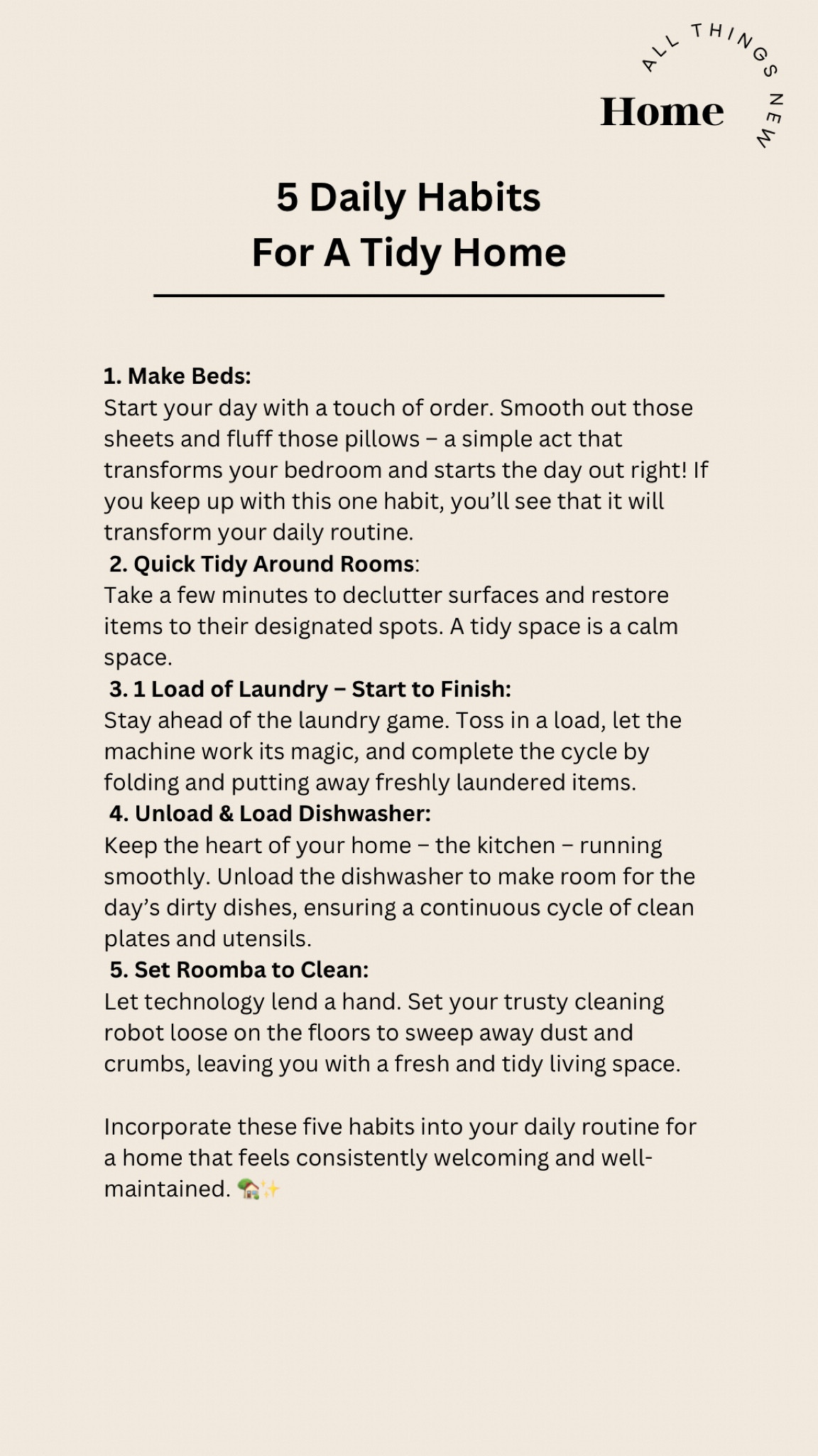 5 daily habits to a tidy home and my favorite cleaning products & solutions!

#LTKsalealert #LTKfindsunder50 #LTKhome