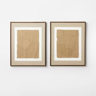 (Set of 2) 16" x 20" Jute Framed Wall Canvases Walnut - Threshold™ designed with St... | Target