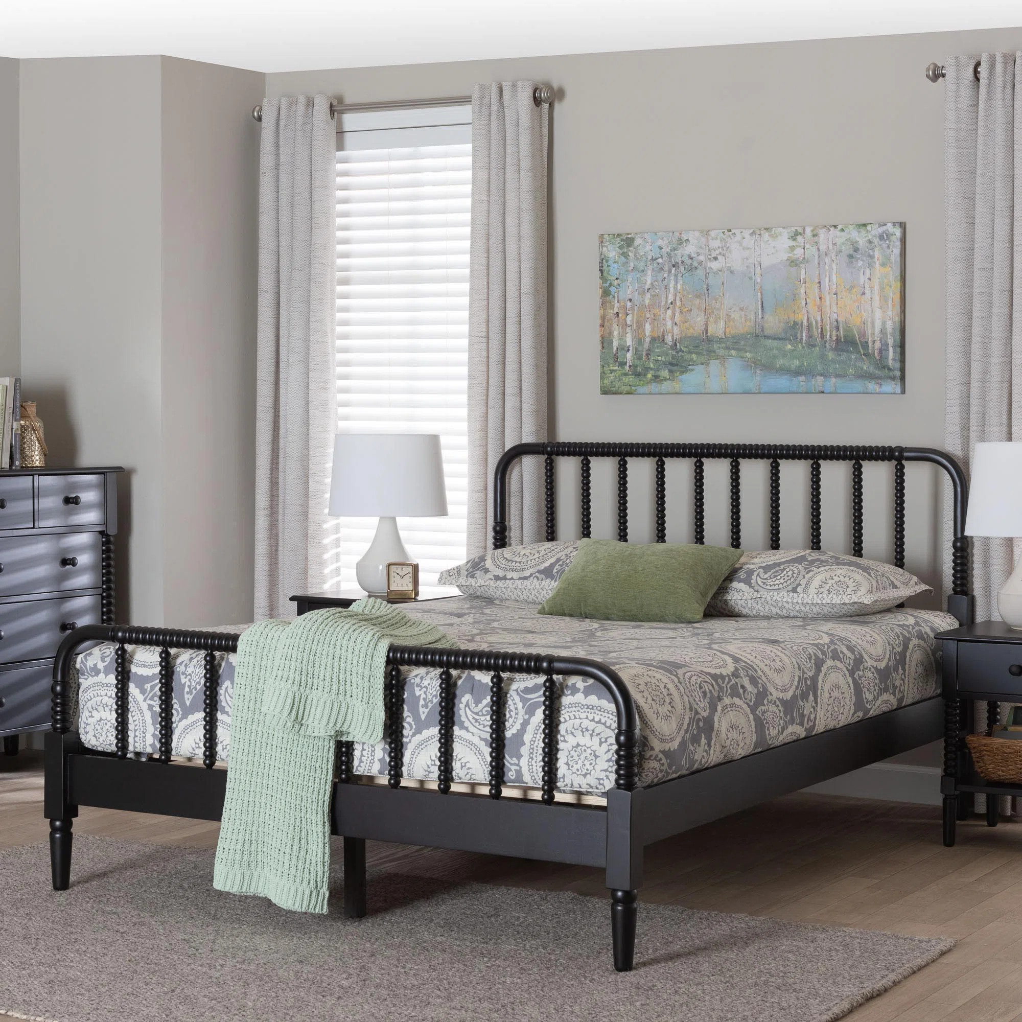 Baxton Studio Braith Farmhouse Spindle Wood Platform Bed | Wayfair North America