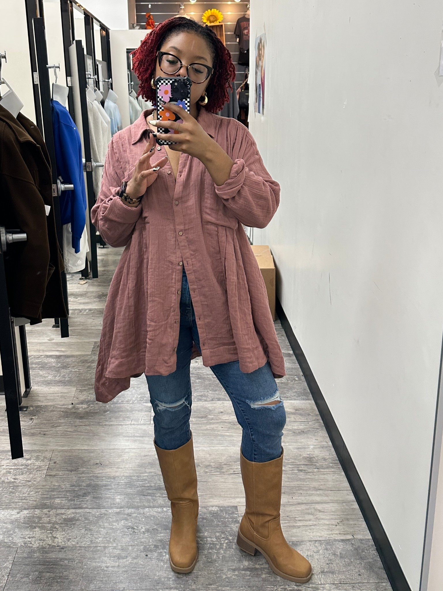 Just a casual work outfit trying to transition some of my pieces as it gets colder here! 
I tried to link similar pieces since the dress is out of season free people 