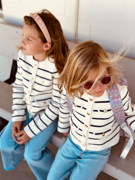 40% OFF OUR SWEATERS TODAY!
I want one of these striped cardigans in my size! 
The girls looked adorable in these with some flare jeans over the long weekend. They loved the pockets and I loved the sophisticated look. Such a great find! 

#LTKFind #LTKSale #LTKkids