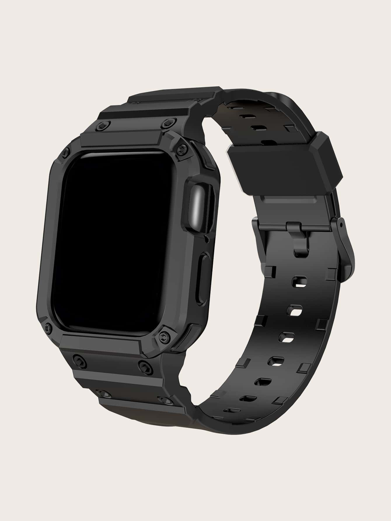 1pc Band With Case Compatible With Apple Watch Band 45mm 44mm 42mm Apple Watch Series 9 8 7 SE 6 ... | SHEIN