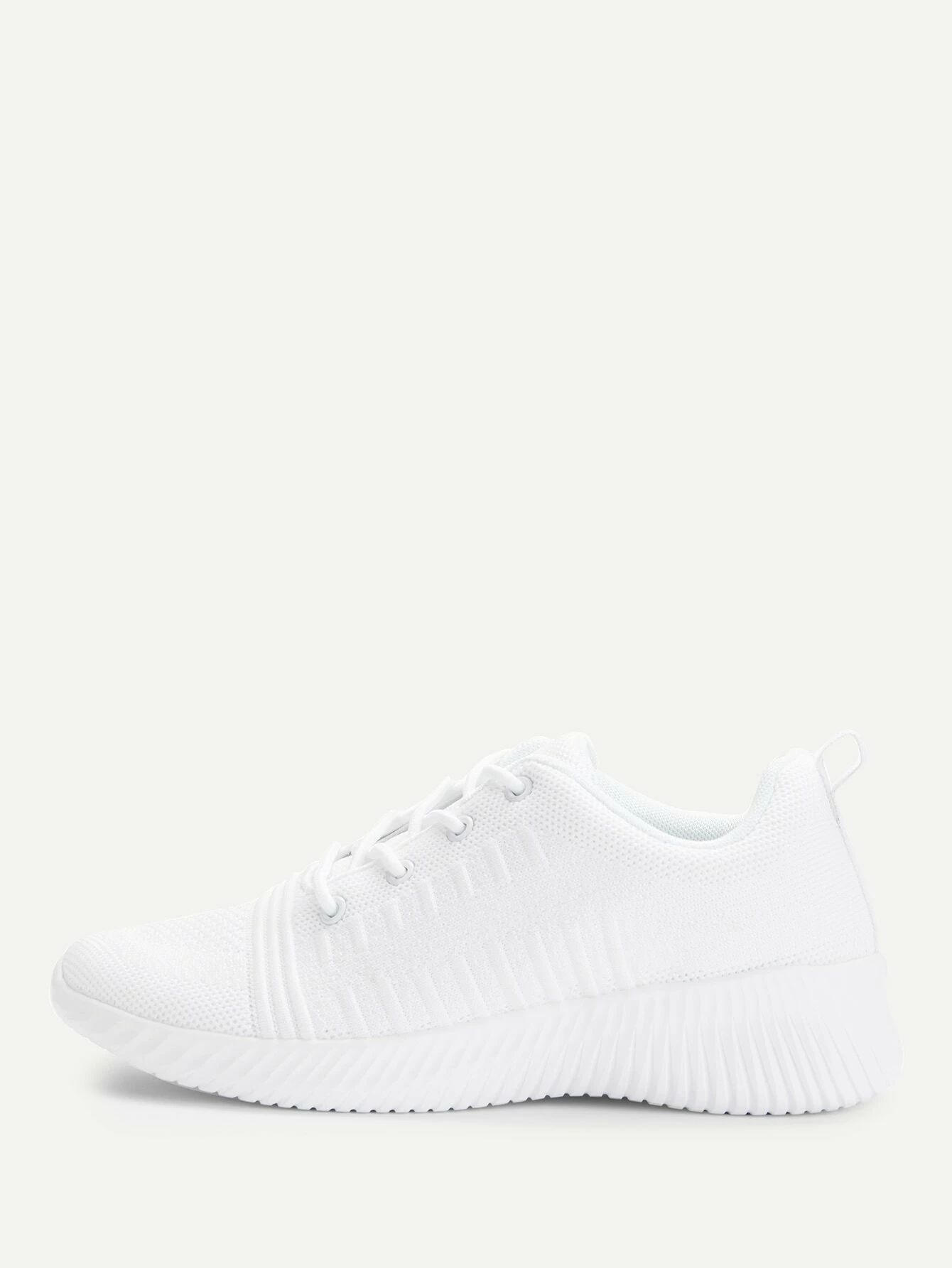 Knitted Lace Up Low Top Sneakers | SHEIN
