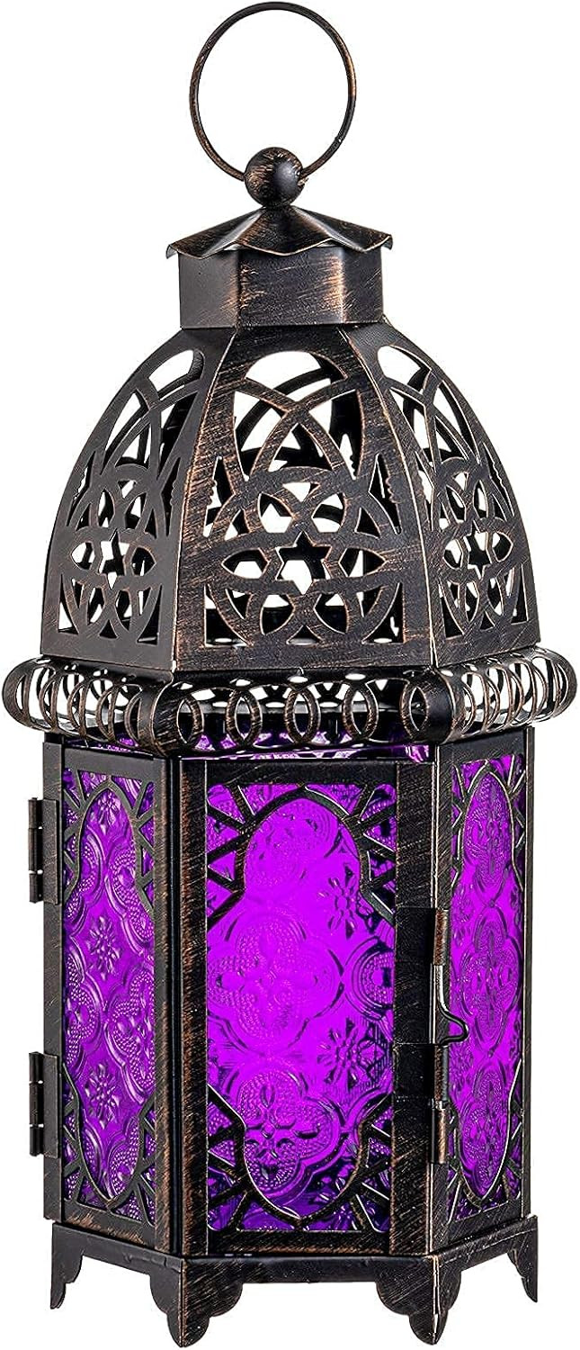 DECORKEY Halloween Decorations Indoor, Purple Decorative Candle Lantern for Halloween Light Decor... | Amazon (US)