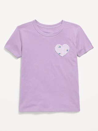 Softest Short-Sleeve Heart-Pocket T-Shirt for Girls | Old Navy (US)