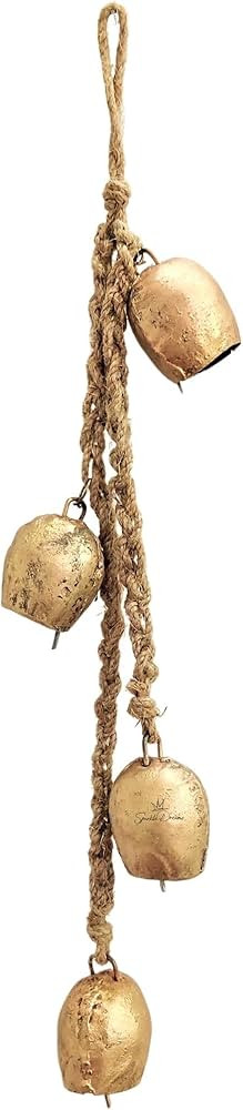 Sparkle Dreams Rustic Style 4 Round Bells Hanging Cluster Small Cow Bells for Crafts Christmas Tr... | Amazon (US)