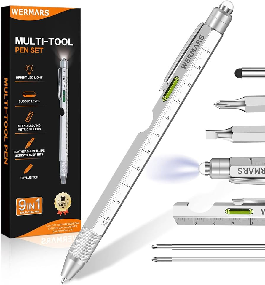 Stocking Stuffers for Adults- Gifts for Men, 9 in 1 Multitool Pen, Christmas Gift for Dad, Gifts ... | Amazon (US)