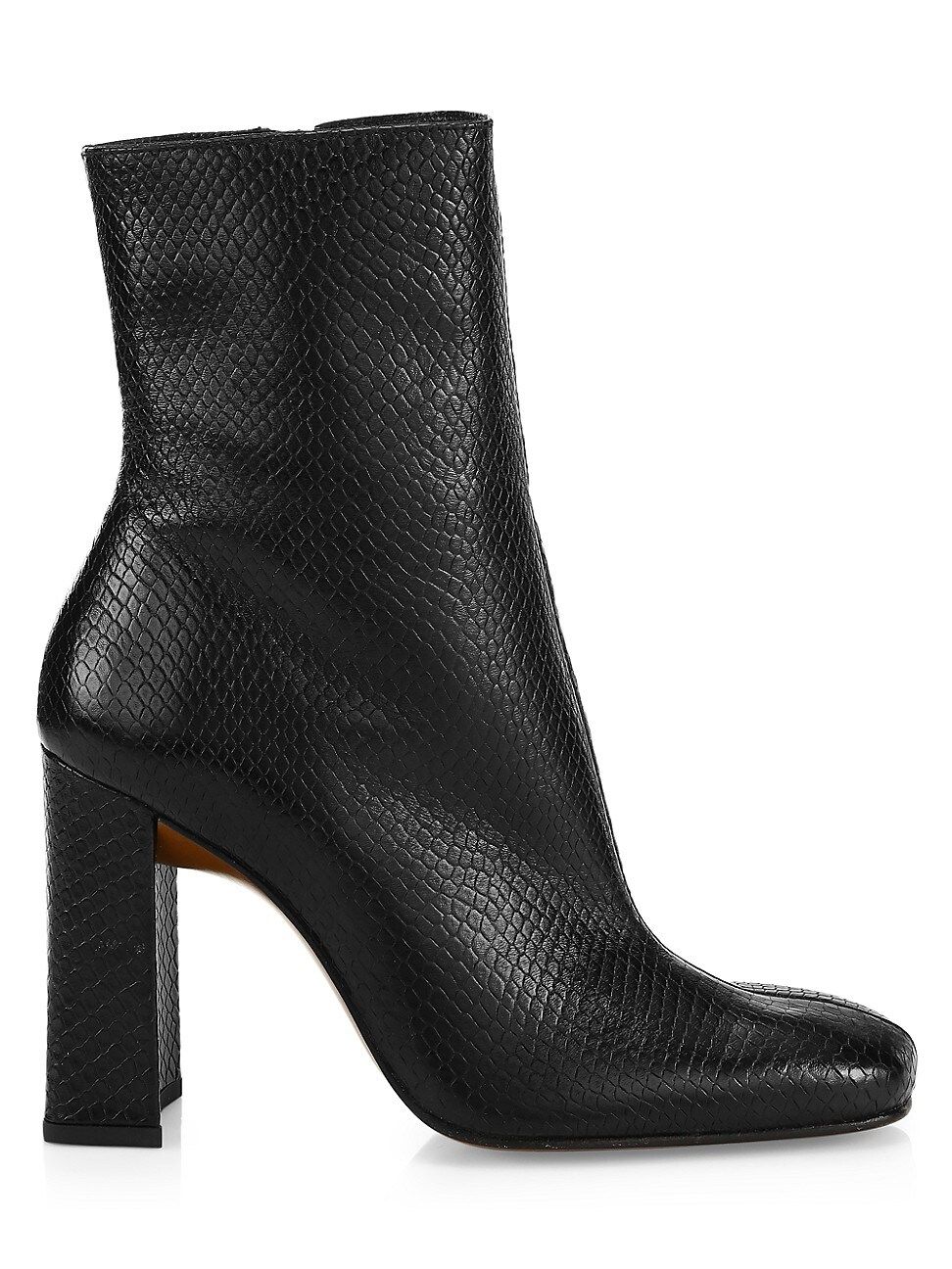 By Far Women's Elliot Snakeskin-Embossed Leather Ankle Boots - Black - Size 38 (8) | Saks Fifth Avenue