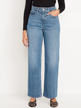Curvy Extra High-Waisted Sky-Hi Wide-Leg Jeans | Old Navy (US)