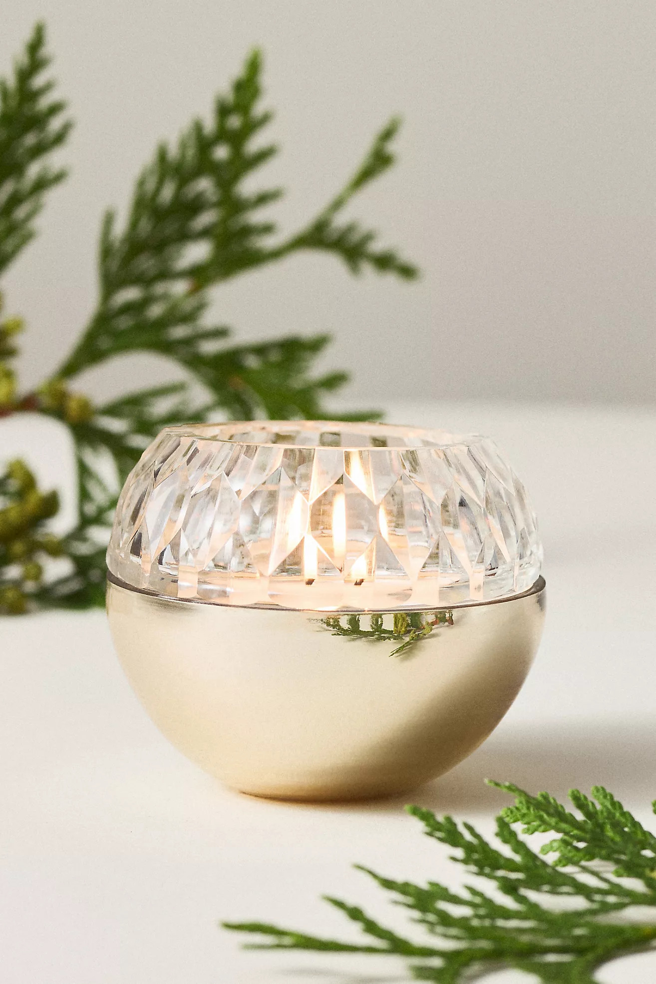 Glass Ornament Woody Crisp Cedar Glass Candle | Anthropologie (US)