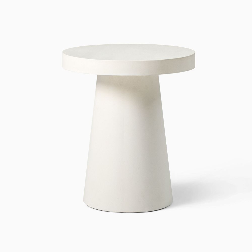 Concrete Pedestal Indoor/Outdoor Round Side Table (18"–24") | West Elm (US)