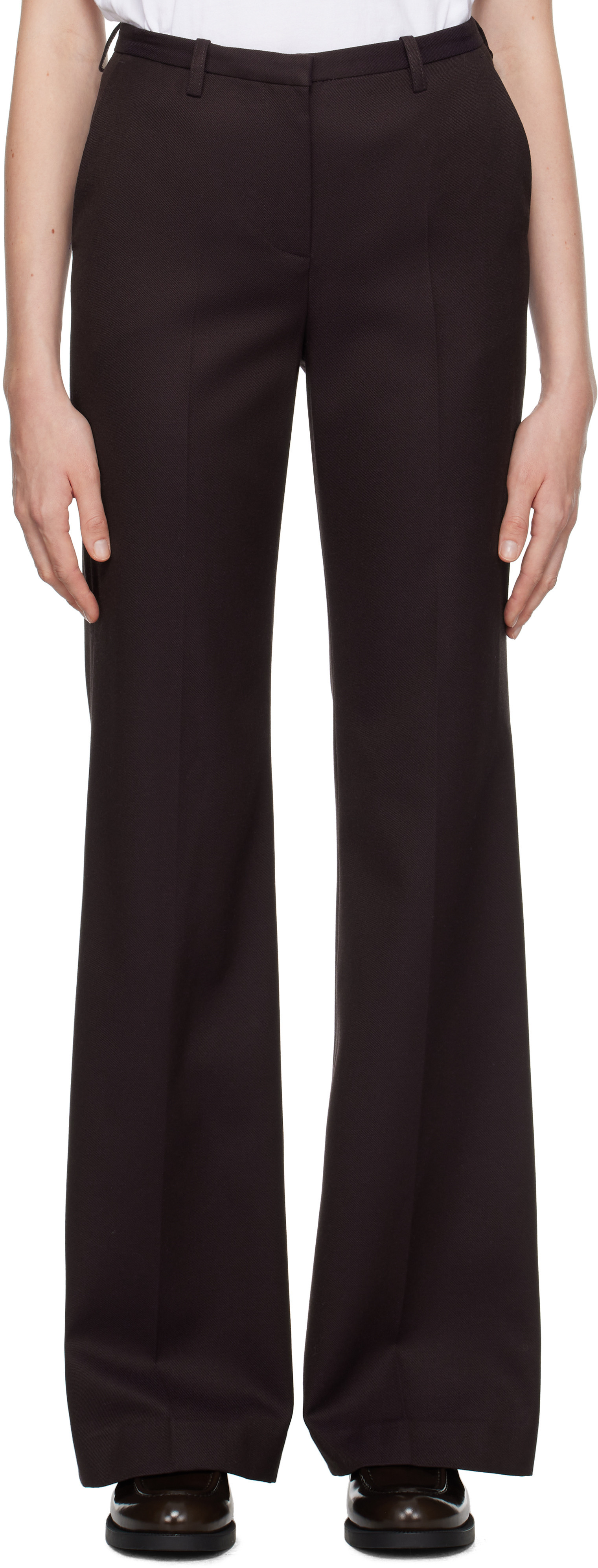 The Frankie Shop Purple Lyra Flared Trousers | SSENSE