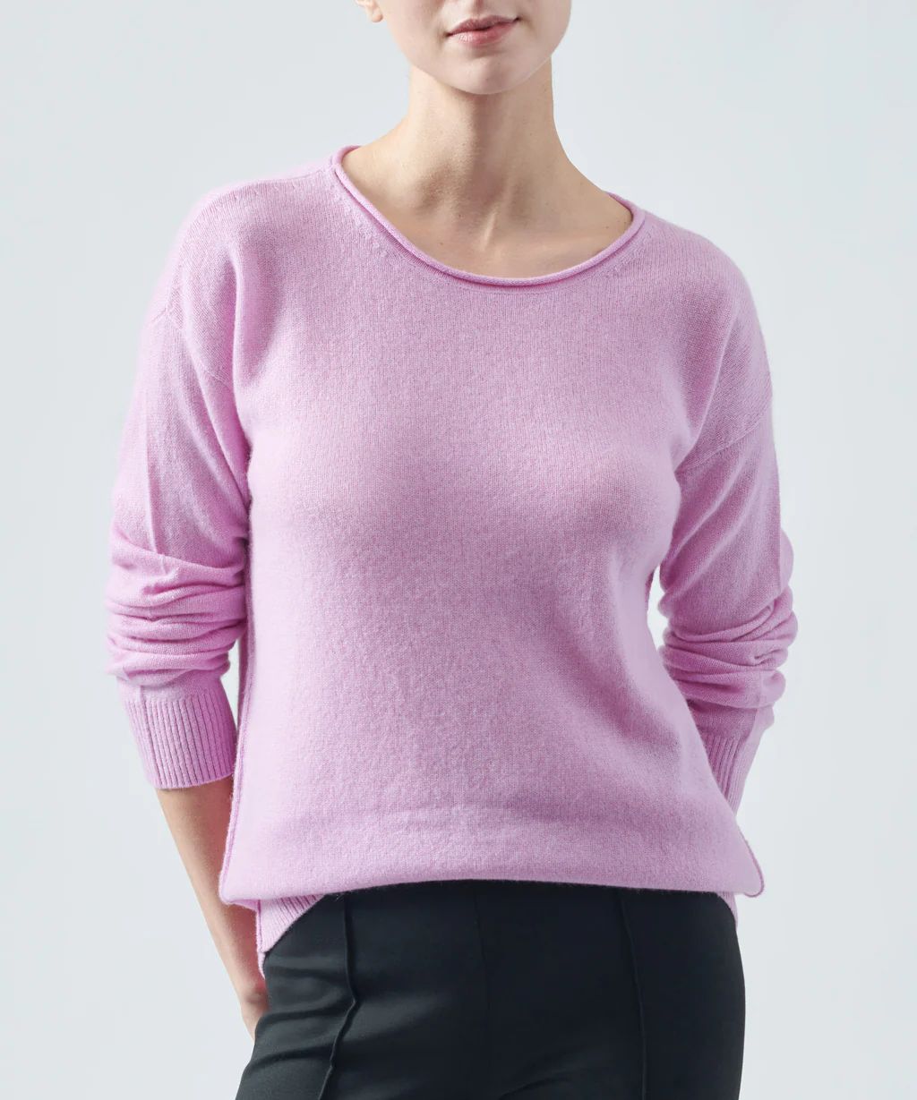 Recycled Cashmere Drop Shoulder Sweater - Gardenia | ATM Collection
