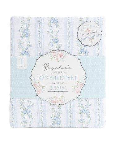 Romantic Rose Striped Sheet Set, Polyester | TJ Maxx