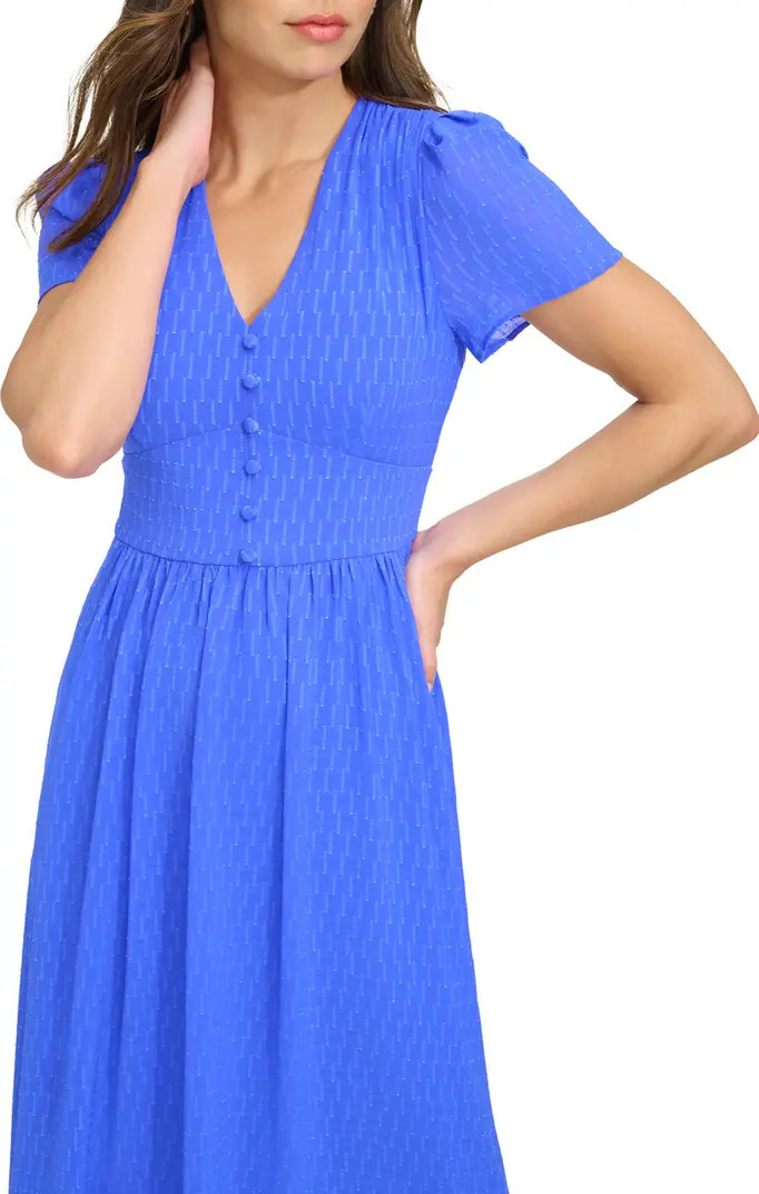 DKNY Short Sleeve A-Line Midi Dress | Nordstromrack | Nordstrom Rack