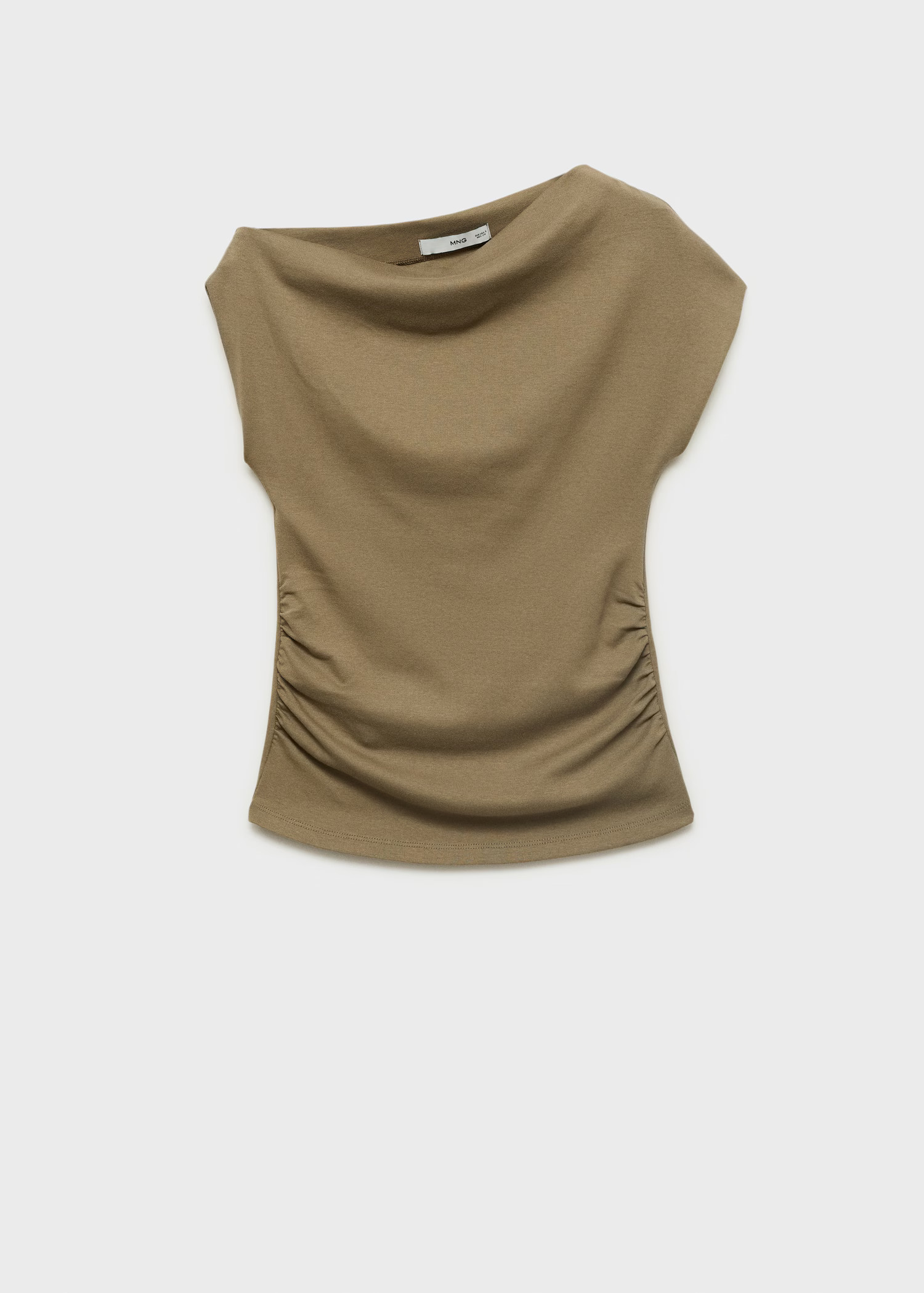 Cotton top with asymmetrical neckline | MANGO (UK)