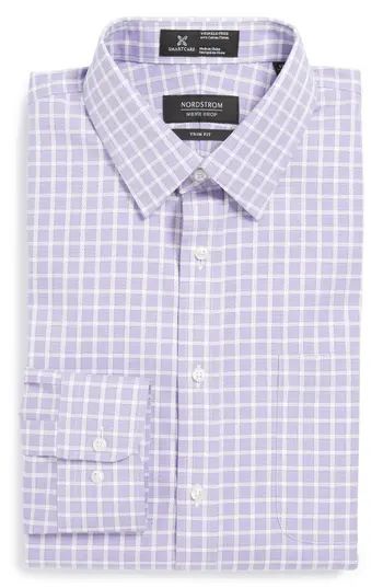 Men's Nordstrom Smartcare(TM) Wrinkle Free Trim Fit Check Dress Shirt, Size 16 - 32/33 - Pink | Nordstrom