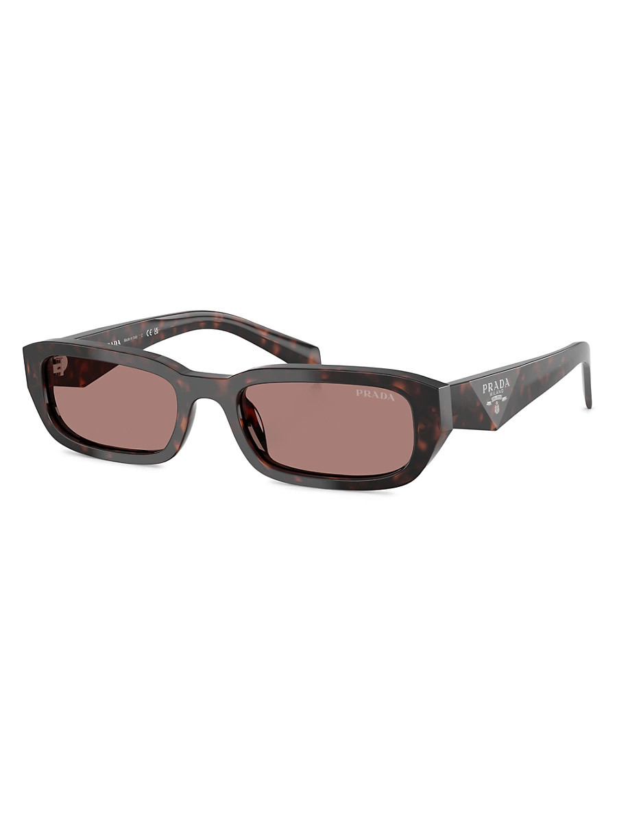 Women's 53MM Rectangular Sunglasses - Lite Brown | Saks Fifth Avenue