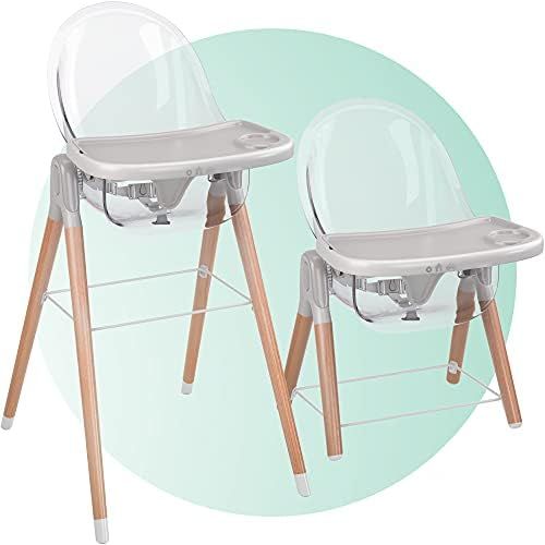 Silla alta de lujo 6 en 1 para bebés y niños pequeños, silla moderna segura y compacta, fácil... | Amazon (US)