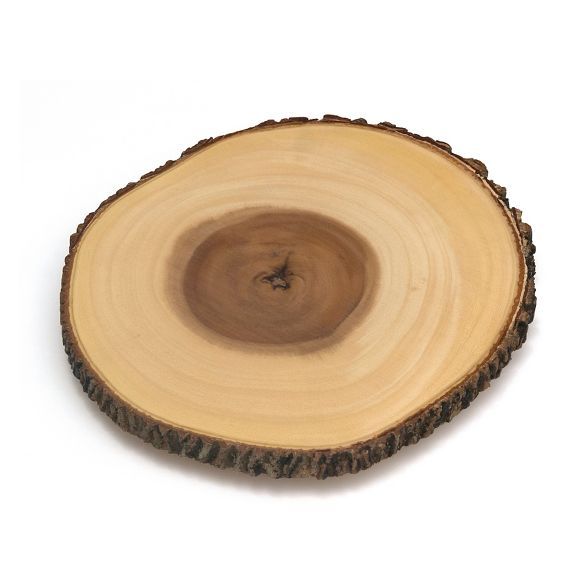 Lipper International 13-15in Acacia Tree Bark Footed Server | Target