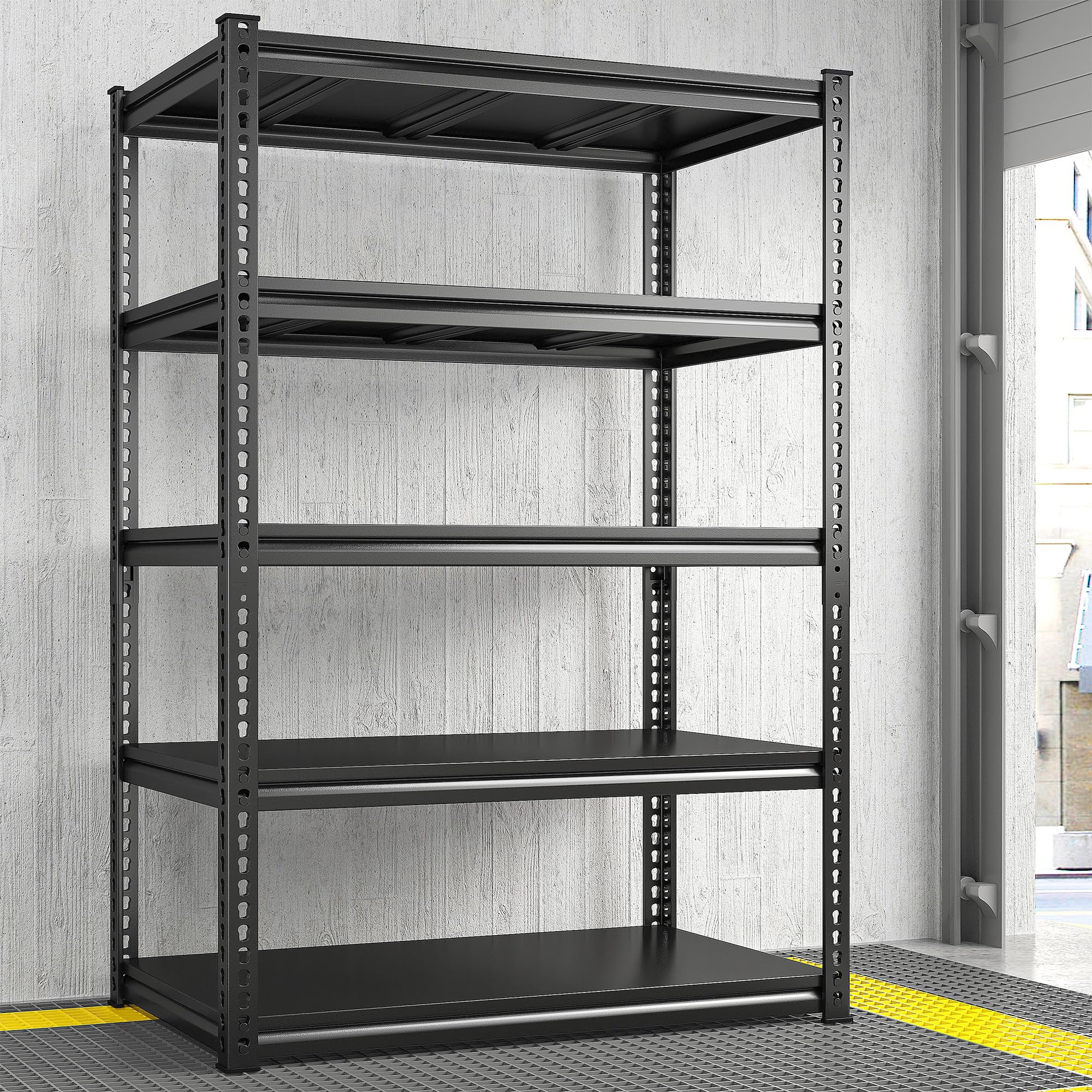 REIBII 5-Tier Heavy Duty Storage Shelves Garage Shelving Adjustable 72" H x36 W x18 D Black | Amazon (US)