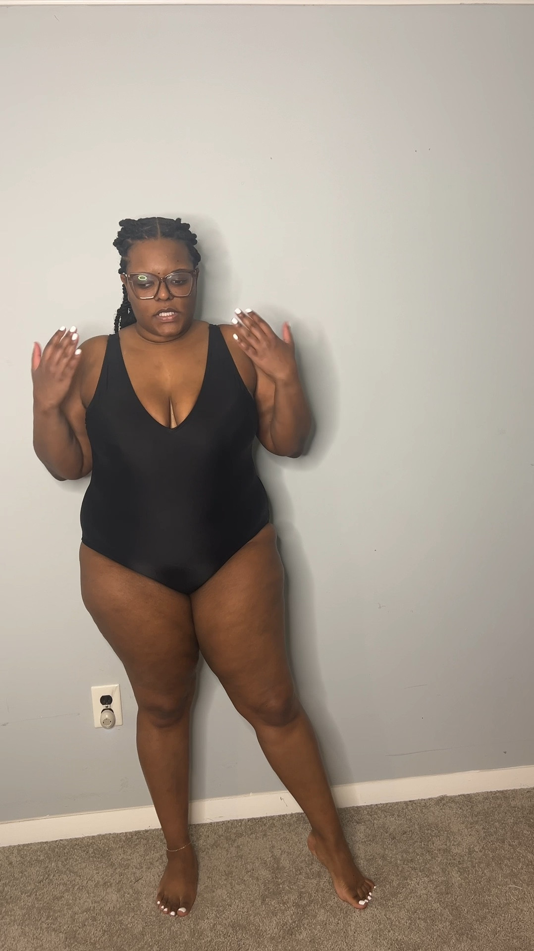Black low back one piece swimsuit & orange two piece set. 

I linked a similar orange set since the one I have on is currently unavailable. 

#LTKswim #LTKplussize